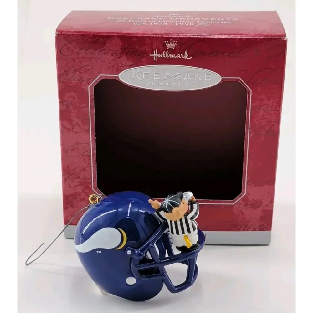 Lot of 3 Vintage Minnesota Vikings Hallmark Keepsake Ornaments 1997 1998 NFL